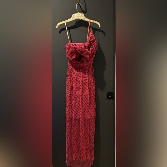 Vintage Monique Lhullier One- Shoulder Bow Tulle Gown - Picture 6 of 12